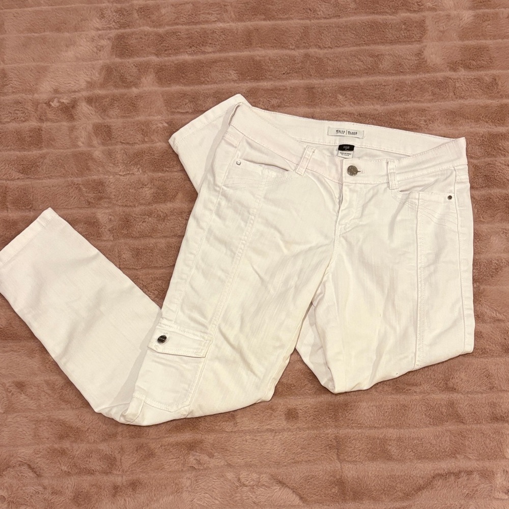 White House Black Market White Cargo-Style Skinny Jeans - Picture 2 of 4